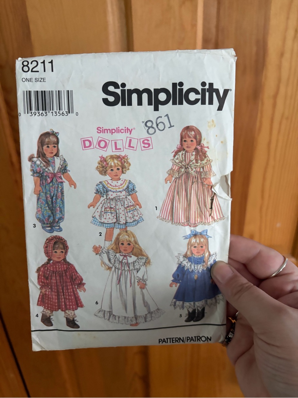 Simplicity 8211 doll clothing pattern for 18” doll